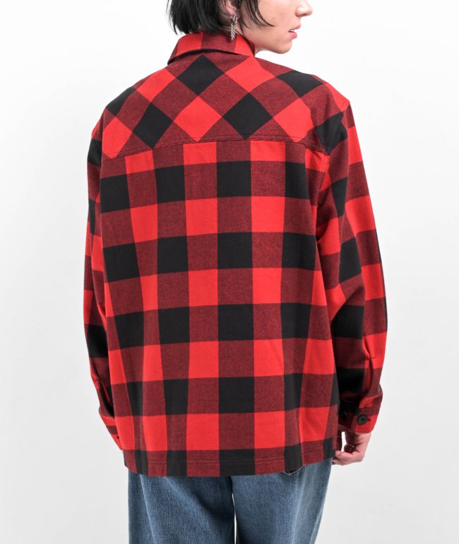Empyre Akrin Red Plaid Flannel Shirt - thumbnail 2