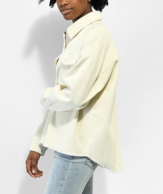 Empyre Aria Cream Corduroy Shirt Jacket - thumbnail 3