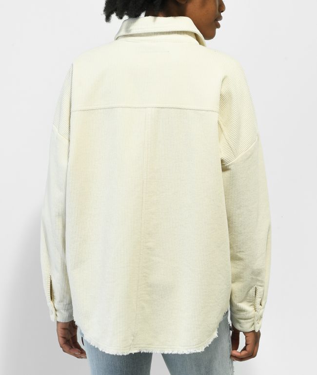 Empyre Aria Cream Corduroy Shirt Jacket - thumbnail 2