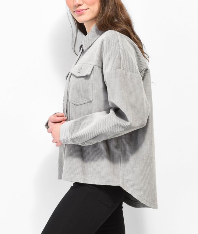 Empyre Aria Formal Grey Corduroy Shirt Jacket - thumbnail 3