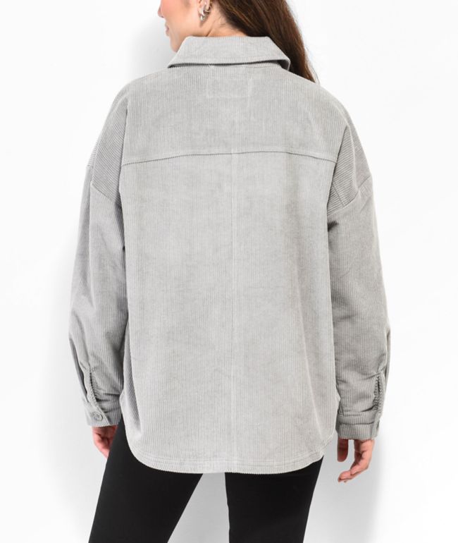 Empyre Aria Formal Grey Corduroy Shirt Jacket - thumbnail 2