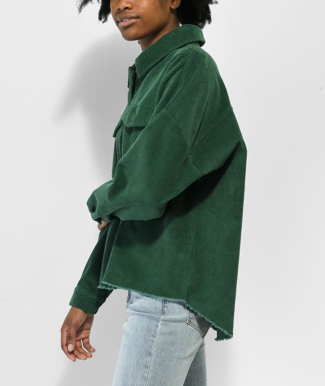 Empyre Aria Green Corduroy Shirt Jacket - thumbnail 3