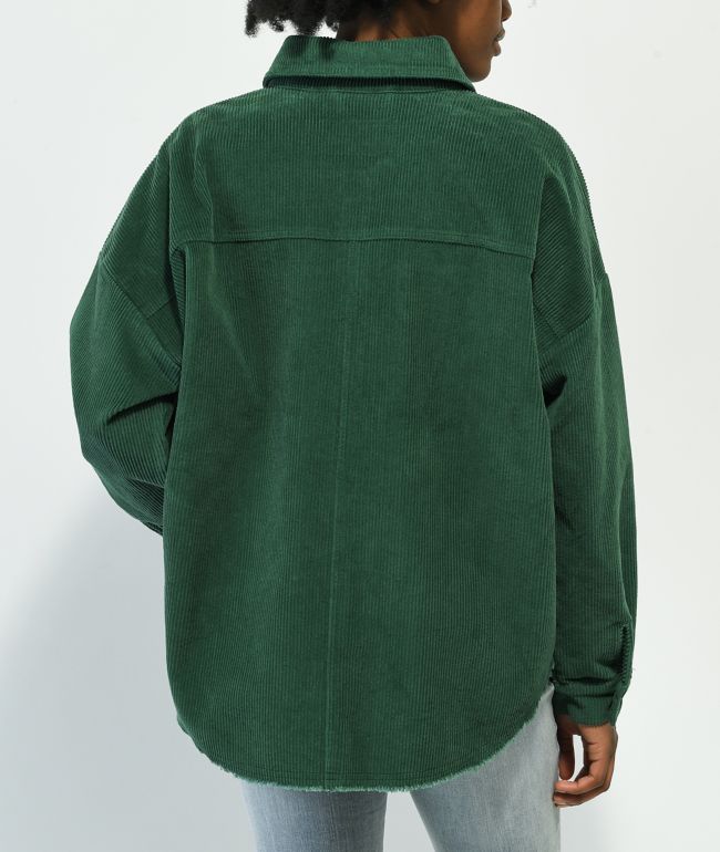 Empyre Aria Green Corduroy Shirt Jacket - thumbnail 2