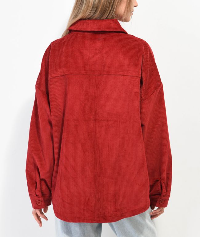Empyre Aria Wine Corduroy Shirt Jacket - thumbnail 2