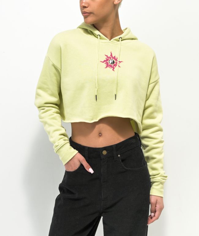 Empyre Ariana Yin Yang Yellow Crop Hoodie