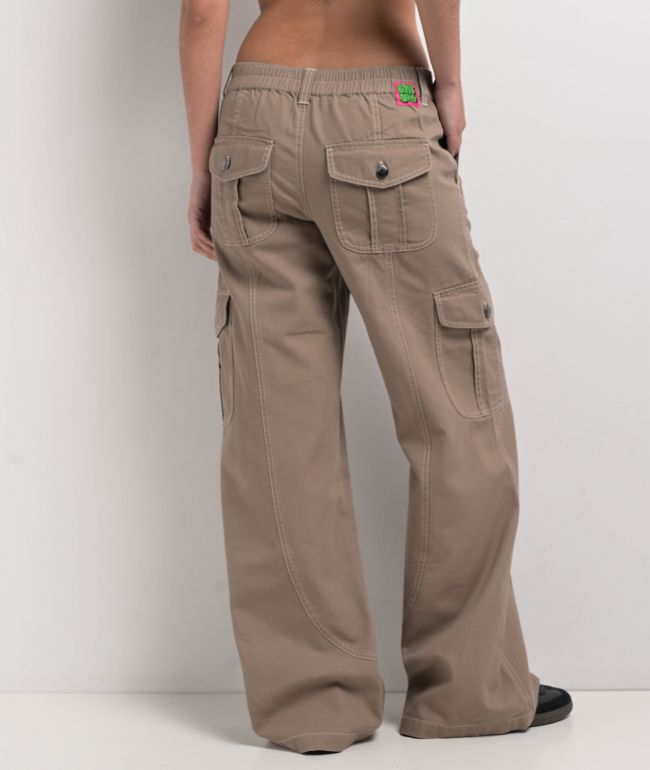Empyre Audra Taupe Grey Loose Fit Cargo Pants - thumbnail 2