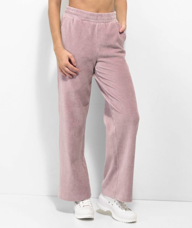 Empyre Azaria Seafog Velour Corduroy Elastic Waist Pants