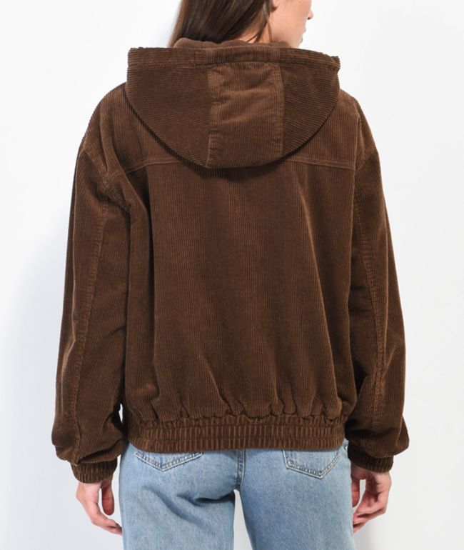 Empyre Baylor Brown Corduroy Hooded Jacket - thumbnail 2