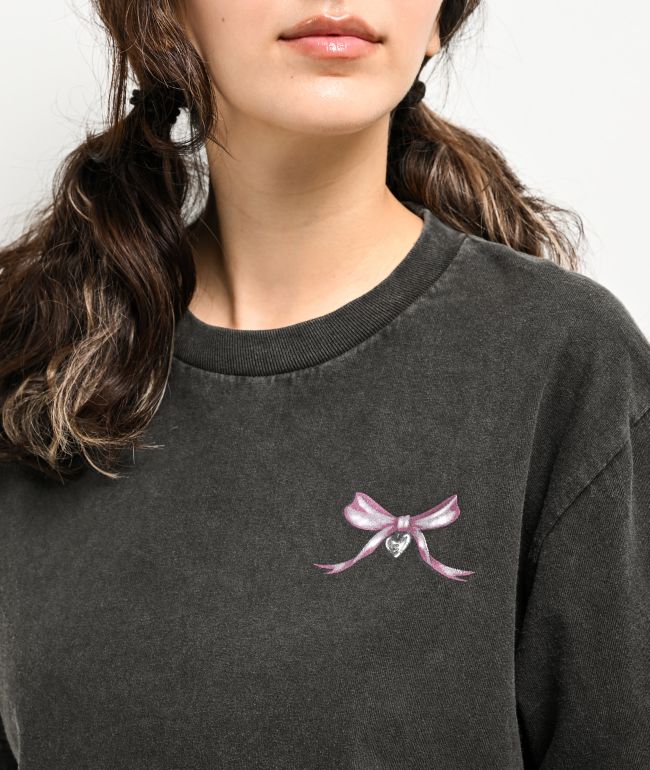 Empyre Bows N' Heart Black Wash T-Shirt - thumbnail 2