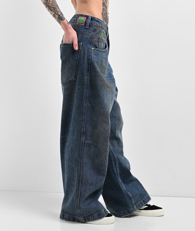 Empyre Boxcar Extent Wide Leg Blue Denim Jeans - thumbnail 3