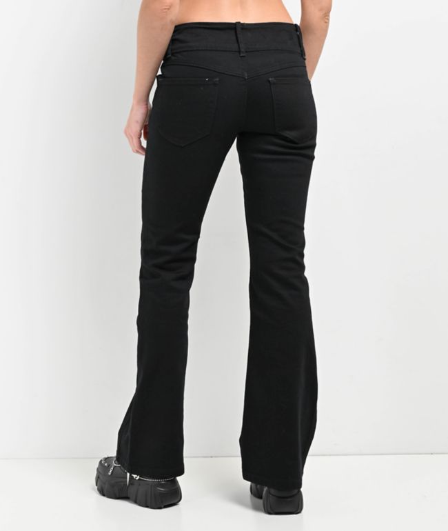 Empyre Britt Y2K Black Low Rise Flare Jeans - thumbnail 2