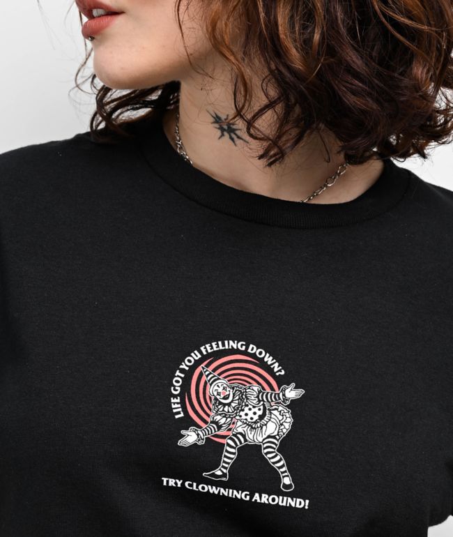 Empyre Clownin Around Black Crop T-Shirt - thumbnail 3