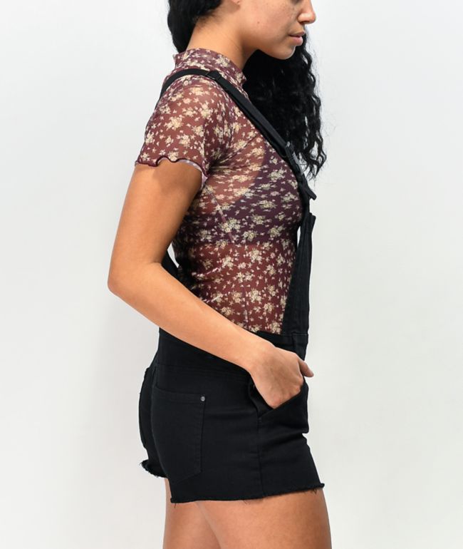 Empyre Cora Utility Buckle Black Overall Shorts - thumbnail 3