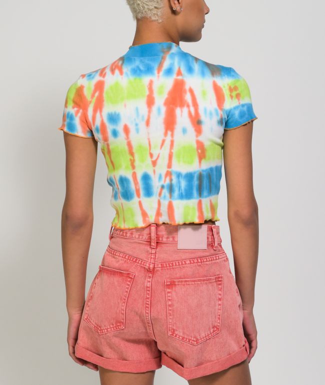 Empyre Curlotta Tie Dye Crop T-Shirt - thumbnail 3