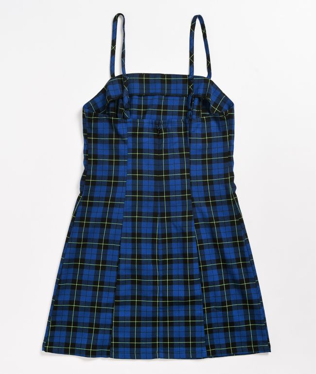 Empyre Dia Blue Plaid Mini Dress - thumbnail 2