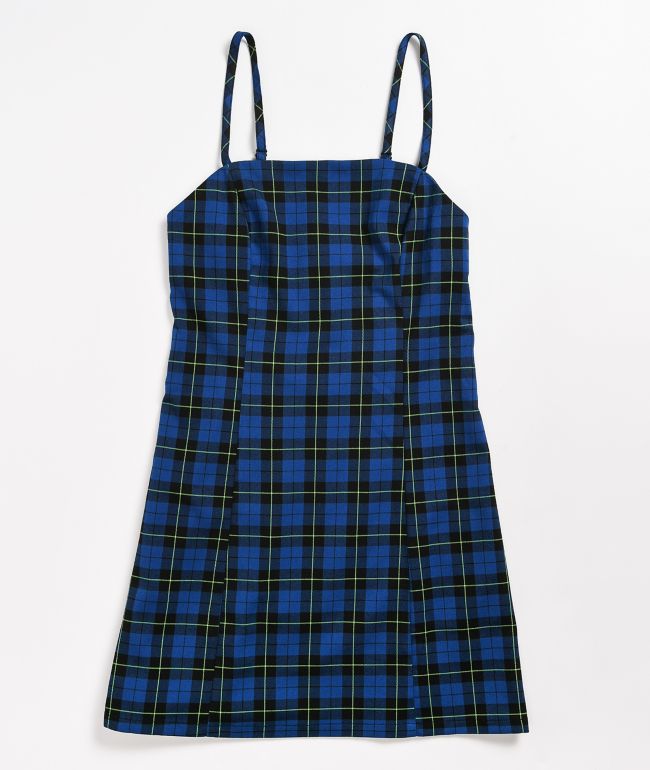 Empyre Dia Blue Plaid Mini Dress