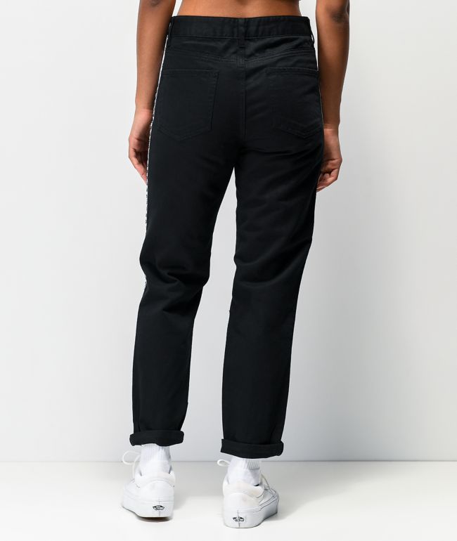 Empyre Eileen Checkerboard Stripe Black Mom Jeans - thumbnail 2