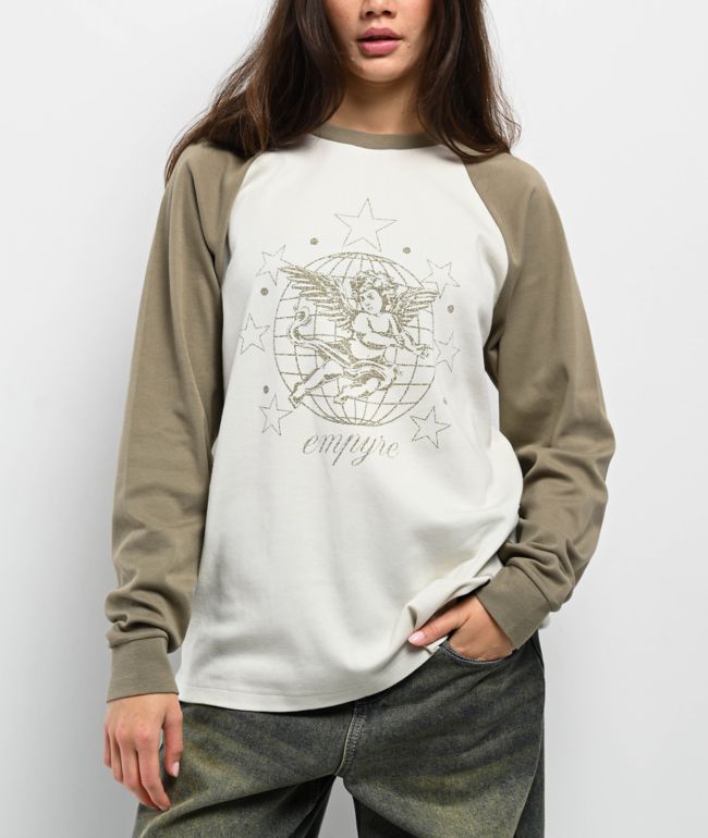 Empyre Emmy Green & Natural Raglan Long Sleeve T-Shirt