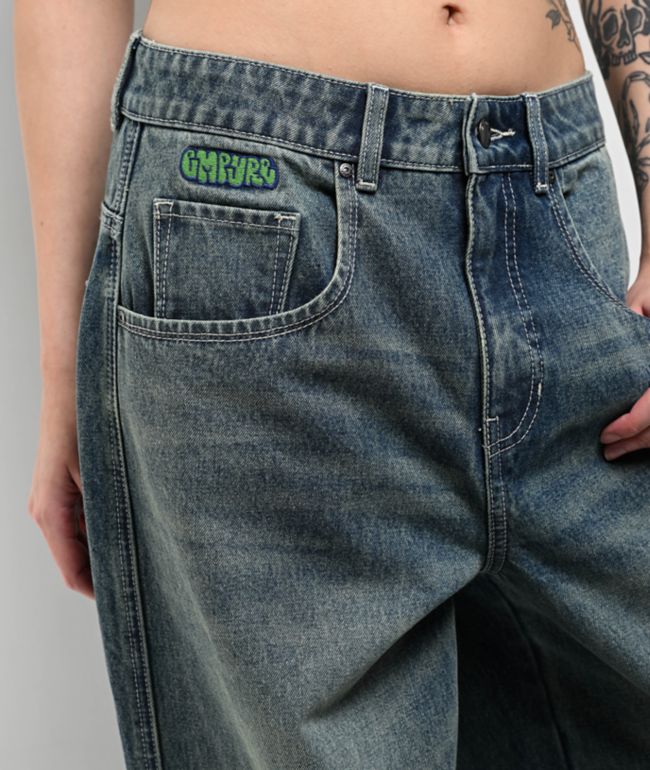 Empyre Engine Extent Wide Leg Blue Wash Jeans - thumbnail 3