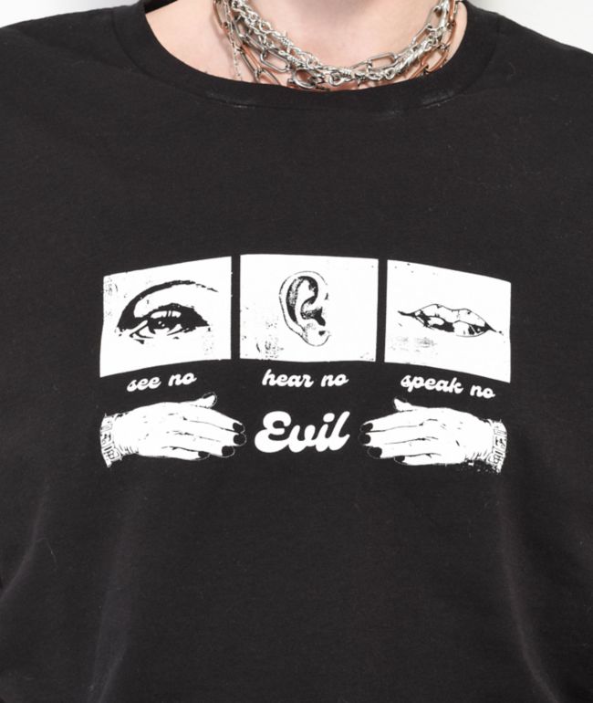 Empyre Evil Black Crop T-Shirt - thumbnail 2