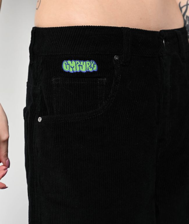 Empyre Extent Black Corduroy Wide Leg Pants - thumbnail 3