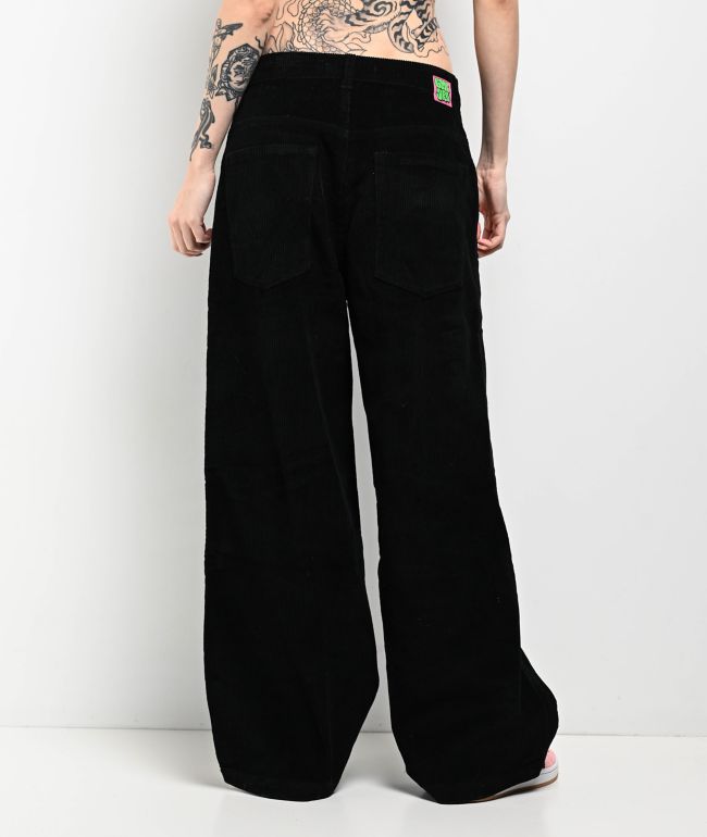 Empyre Extent Black Corduroy Wide Leg Pants - thumbnail 2