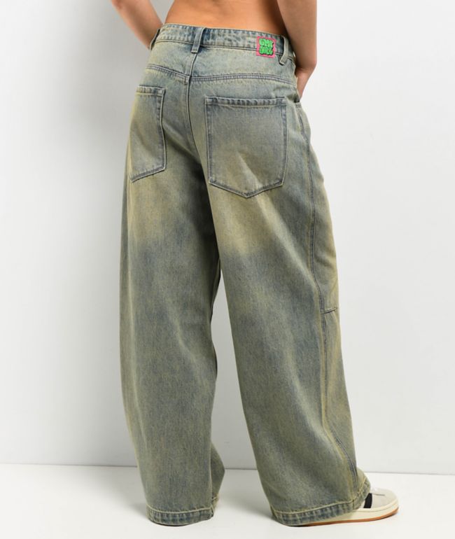 Empyre Extent Blue Wash Wide Leg Jeans - thumbnail 2