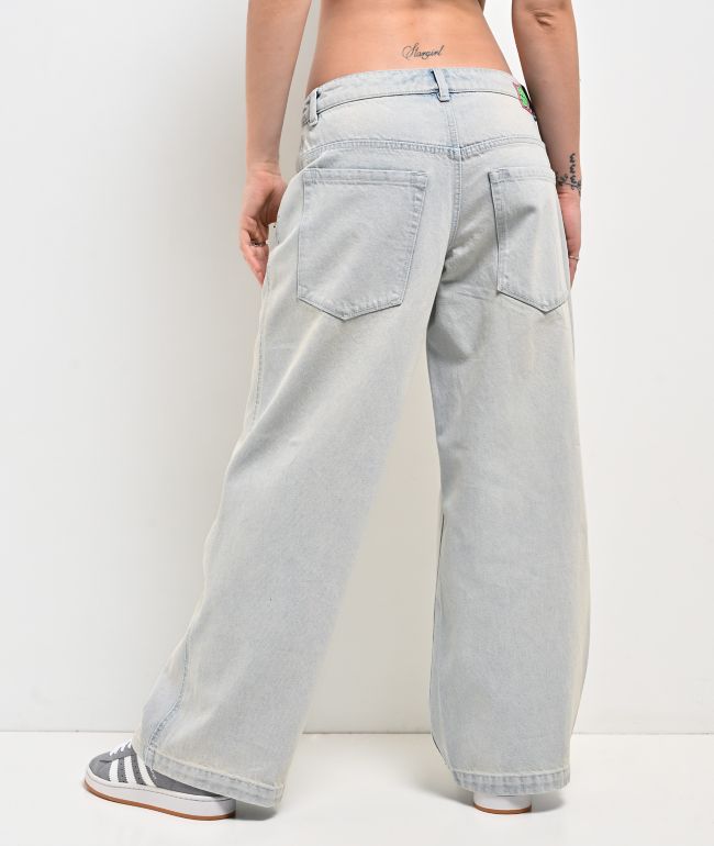 Empyre Extent Light Blue Wash Mid Rise Wide Leg Jeans - thumbnail 2