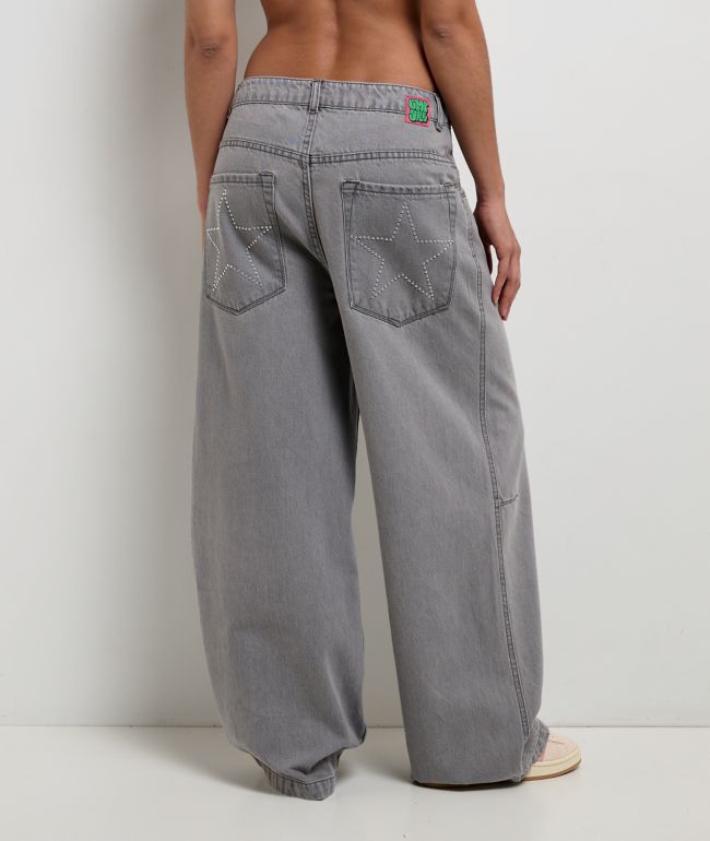 Empyre Extent Pockies Grey Mid Rise Wide Leg Jeans - thumbnail 2