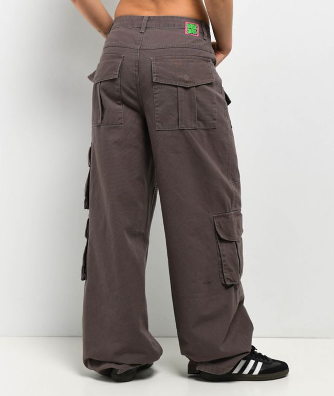 Empyre Extent Taupe Wide Leg Relaxed Cargo Pants - thumbnail 2