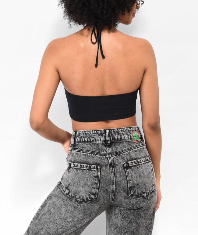 Empyre Flora Rhinestone Black Halter Top - thumbnail 2