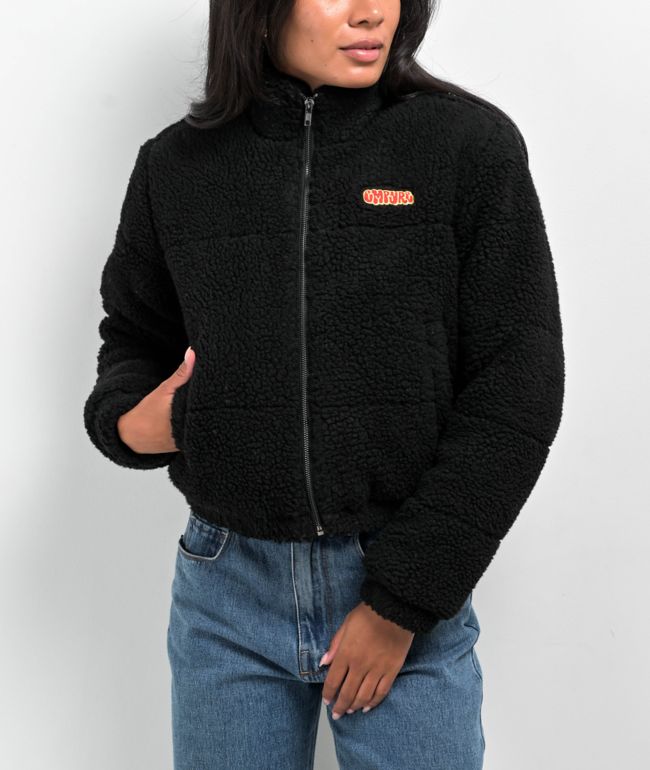 Empyre Flynn Black Crop Top Puffer Fleece - thumbnail 3