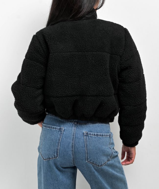 Empyre Flynn Black Crop Top Puffer Fleece - thumbnail 2