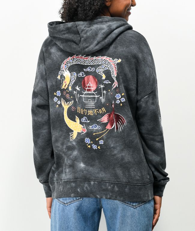 Empyre Fredia Foil Fish Black Tie Dye Hoodie
