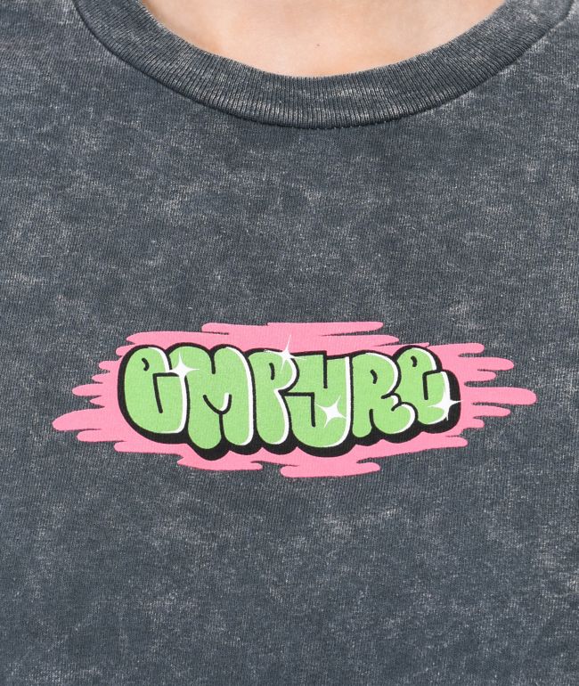 Empyre Fresh Hit Charcoal Crop T-Shirt - thumbnail 2