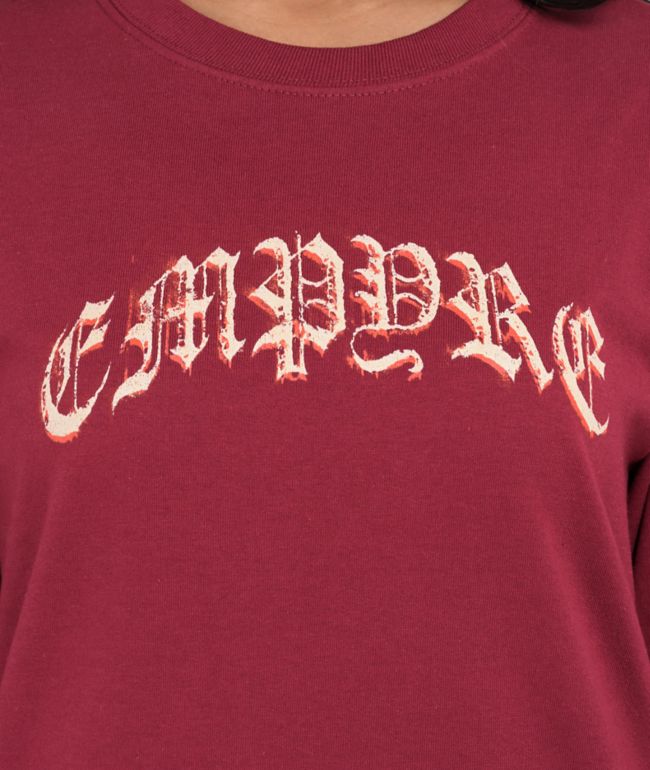 Empyre Gothic Grunge Red Long Sleeve T-Shirt - thumbnail 2
