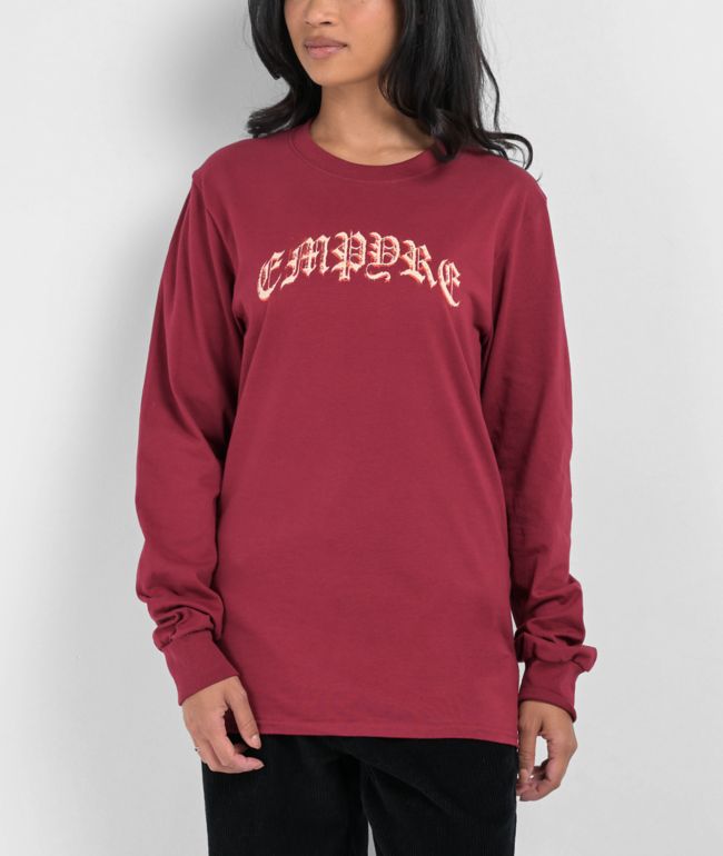 Empyre Gothic Grunge Red Long Sleeve T-Shirt