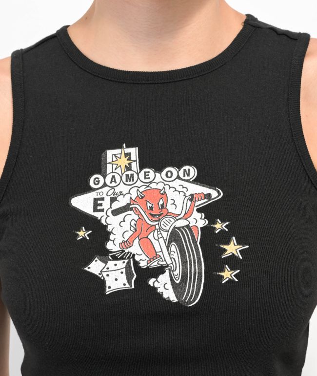 Empyre High Roller Black Crop Tank Top - thumbnail 2
