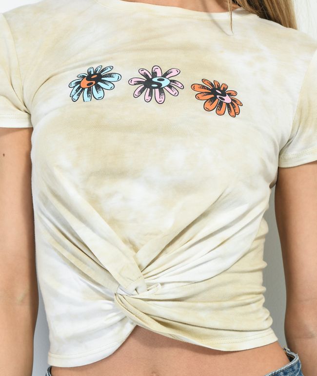 Empyre Ilaria Neutral Tie Dye Crop T-Shirt - thumbnail 2