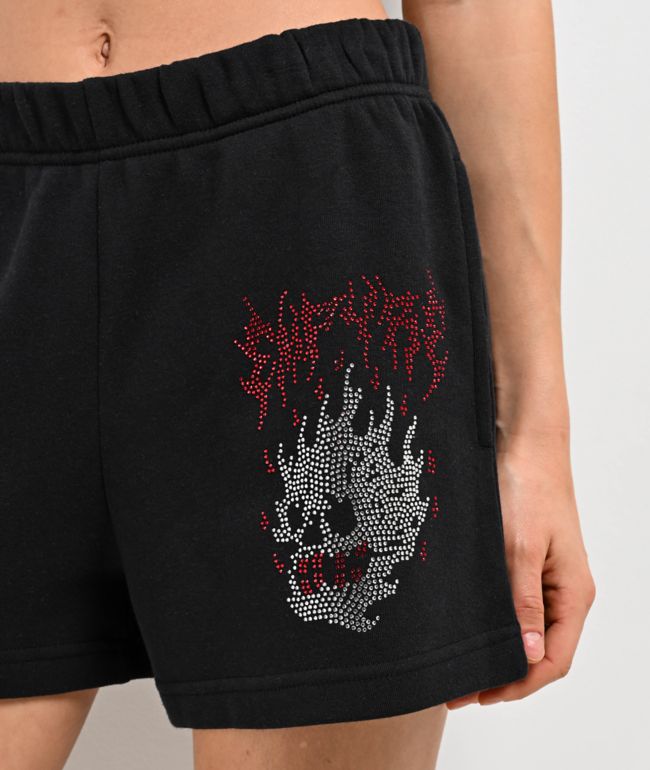 Empyre Jules Caviar Skull Black Sweat Shorts - thumbnail 3