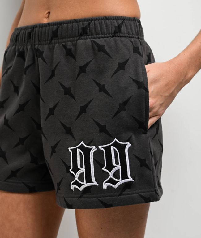 Empyre Jules Diamond Plate Grey Sweat Shorts - thumbnail 3