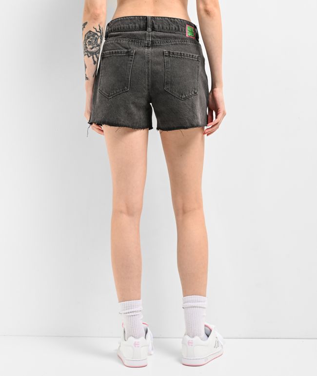 Empyre Kick Back Loose Fit Black Cutoff Shorts - thumbnail 2