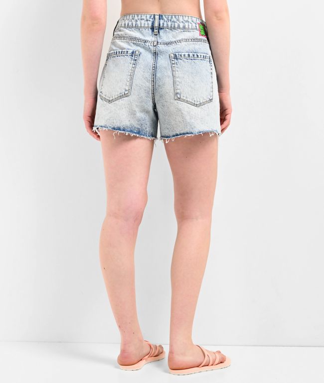 Empyre Kickback Light Wash Denim Cutoff Shorts - thumbnail 2