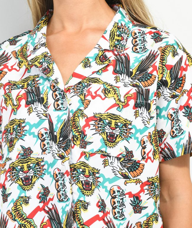 Empyre Kidd White Short Sleeve Button Up Shirt - thumbnail 3