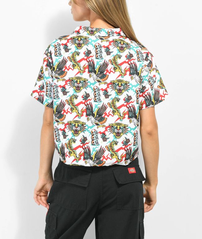 Empyre Kidd White Short Sleeve Button Up Shirt - thumbnail 2