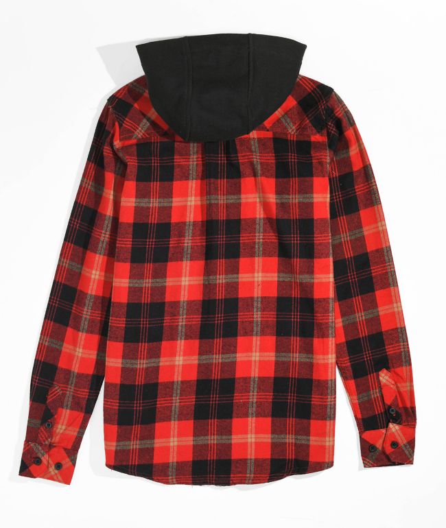 Empyre Kids Chancer Red Hooded Flannel Shirt - thumbnail 2