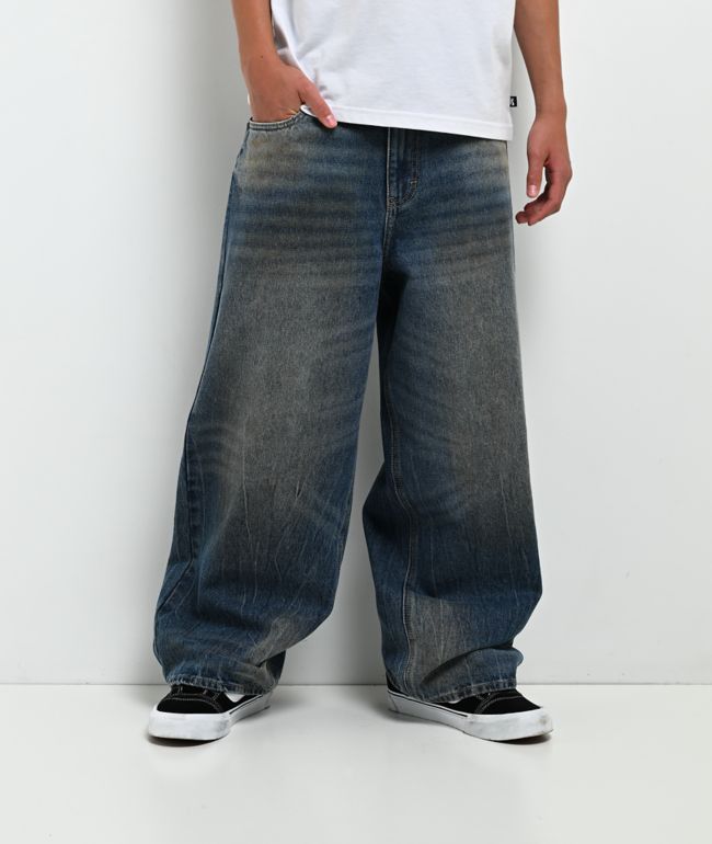 Empyre Kids Horse Power Blue Wash Ultra Wide Skate Jeans