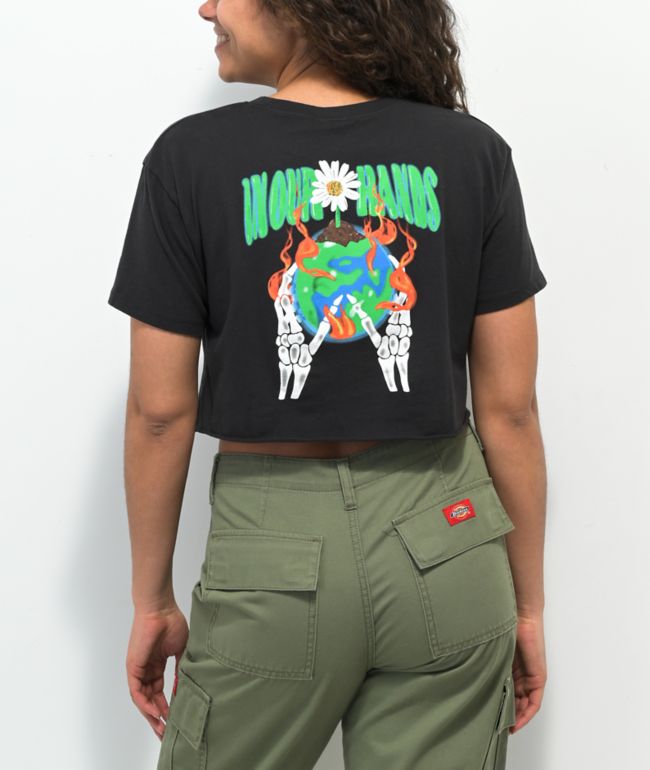 Empyre Kipsy In Our Hands Black Crop T-Shirt