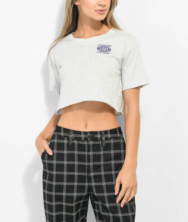 Empyre Kipsy Open Mind Grey Crop T-Shirt - thumbnail 2