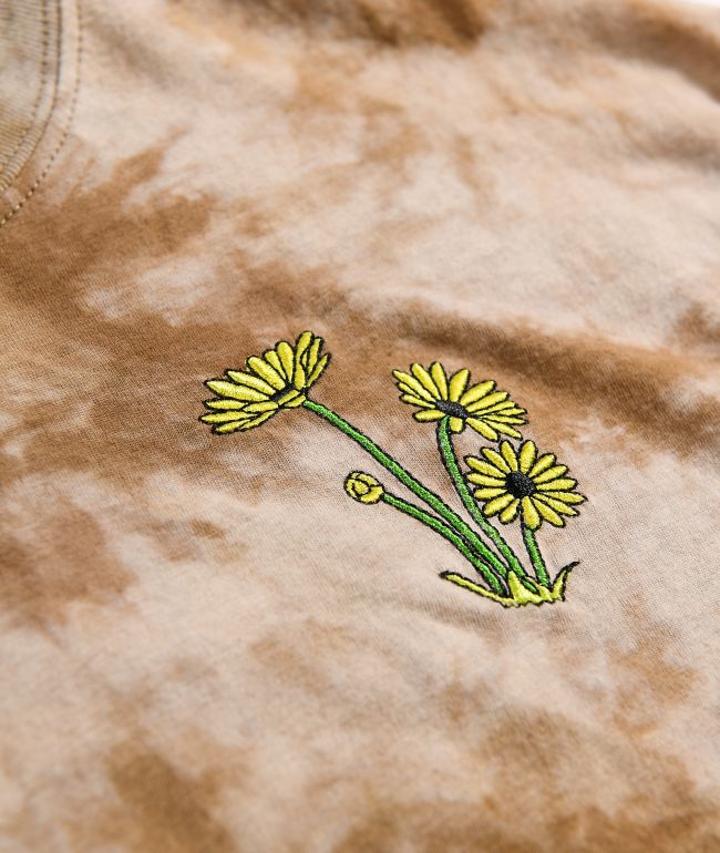 Empyre Kipsy Tan Tie Dye Crop T-Shirt - thumbnail 3